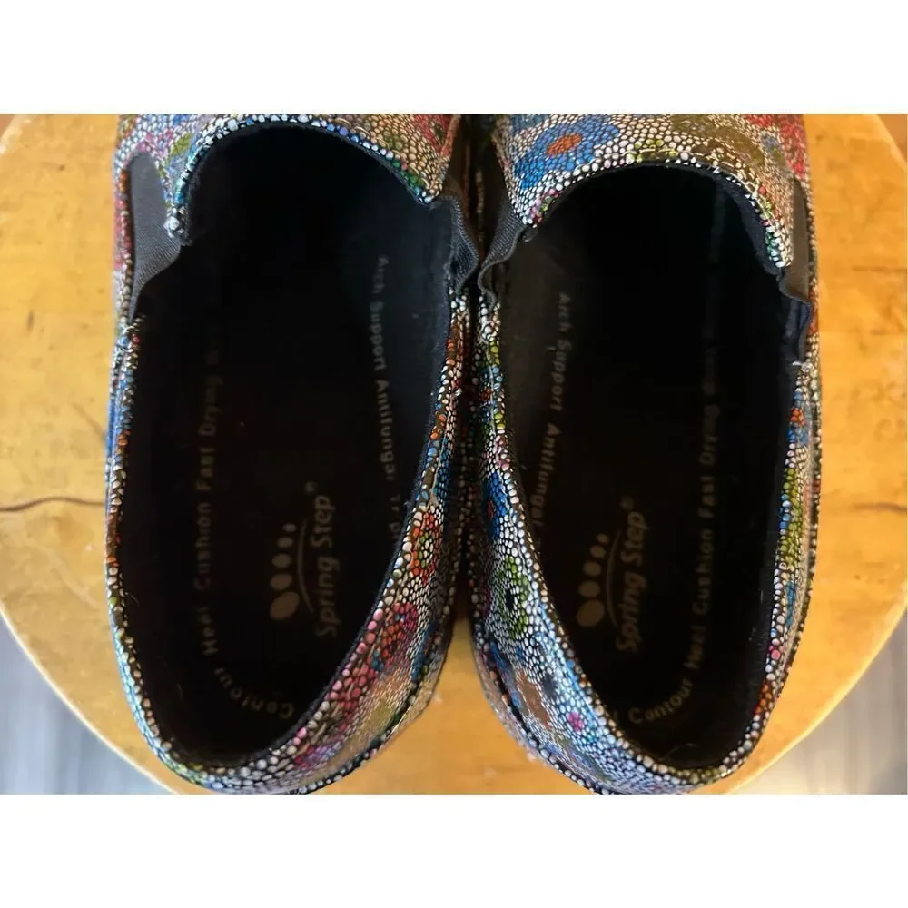 SPRING STEP Freesa Slip On Occupational Nursing Work Clogs Multicolor Womens 7.5
